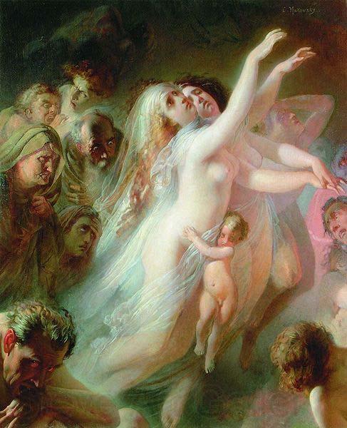 Konstantin Makovsky Charon transfers the souls of deads over the Stix river Norge oil painting art